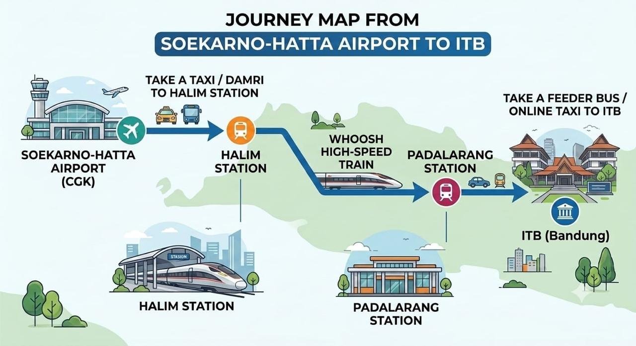 Peta Perjalanan dari Bandara Soekarno-Hatta ke ITB